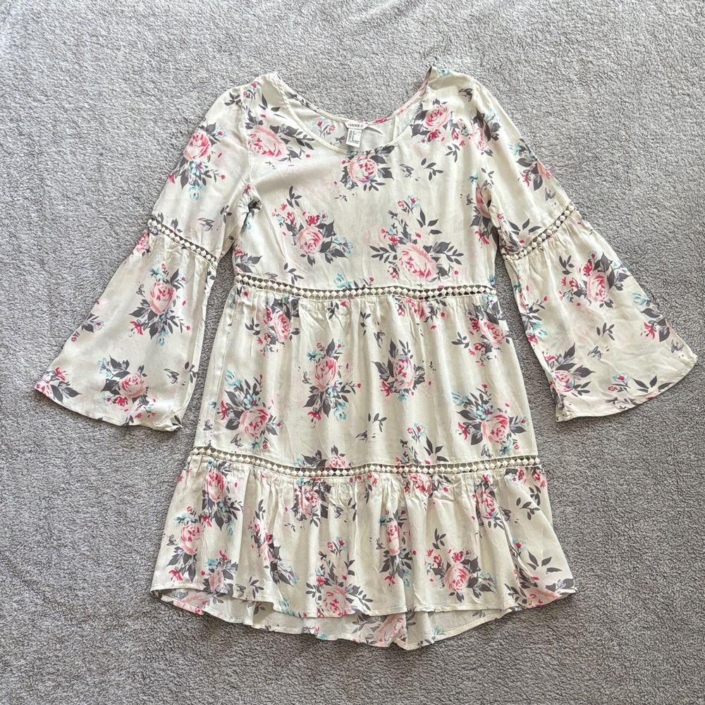 Forever 21 Cream and Pink Floral Dress